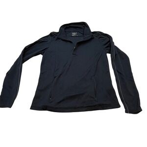 Mondetta Performance Luxury Black 1/4 Zip Long Sleeve Athletic Top Womens Medium